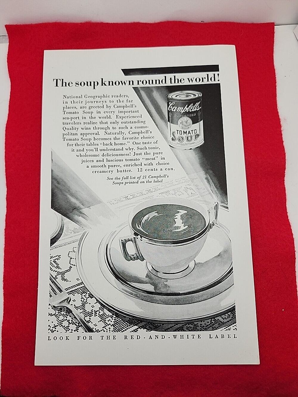 VTG 1929 Campbell's "Vegetable Soup Ideal for the Children" Ephemera Print Ad